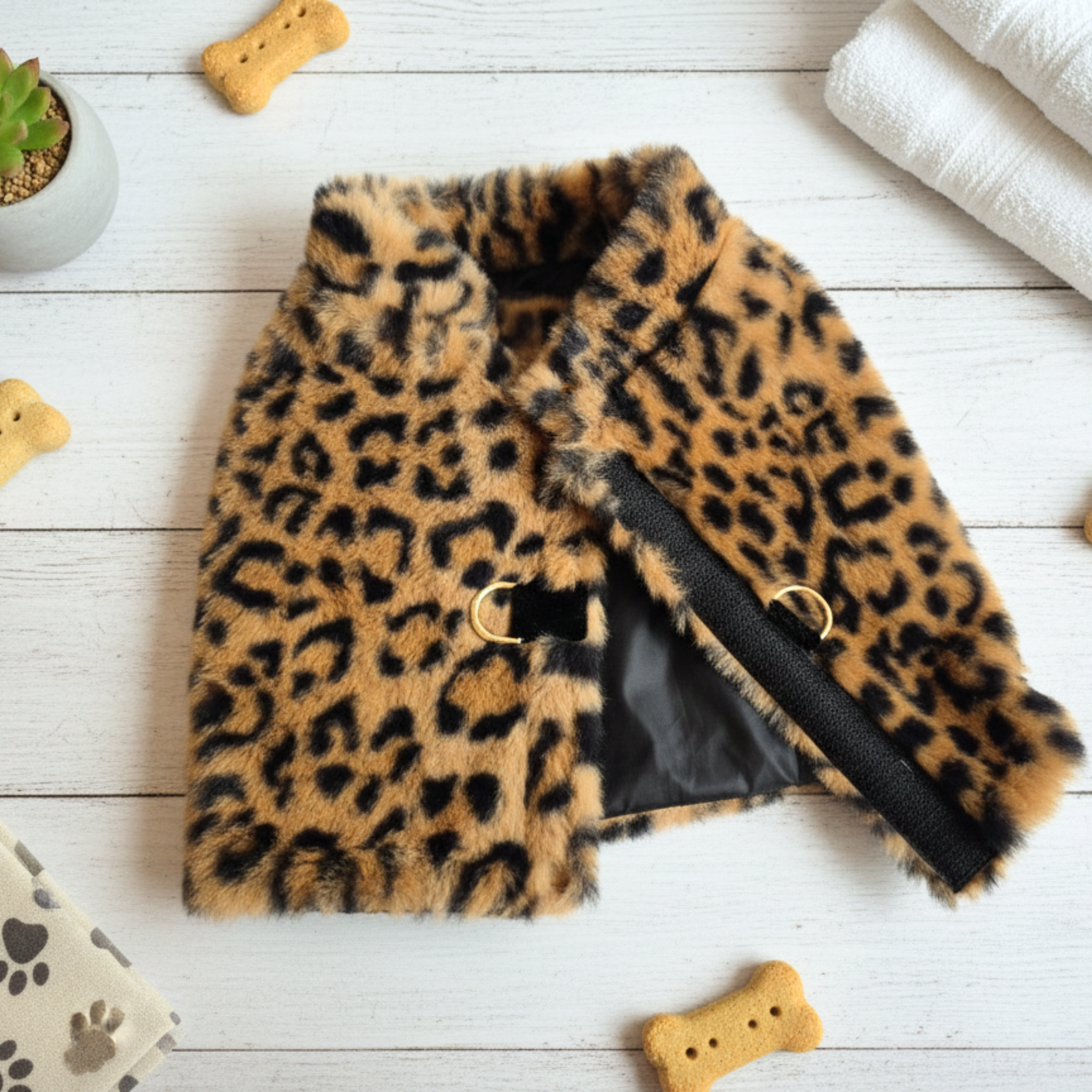 Pettorina Invernale Leopard Fur per Cani